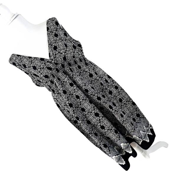 SONOMA! BLACK & WHITE INDIA PRINT COTTON, RUCHED WAIST SUN DRESS! SZ L - Picture 9 of 9